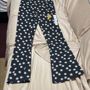 Cat & Jack Black and White Heart Print Flared Pants